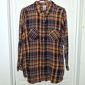 No Boundaries Yellow and Black Plaid Button-Down Shirt